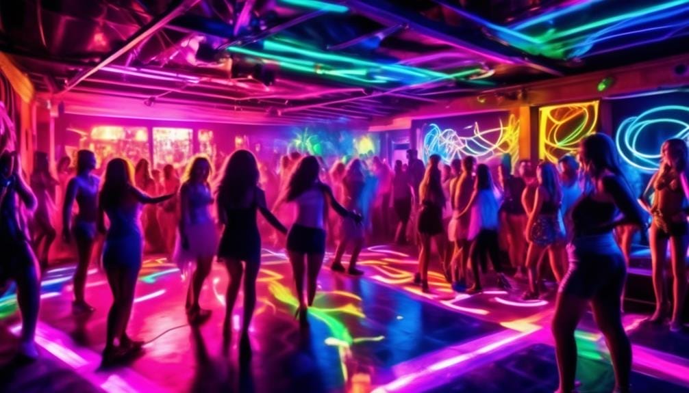 vibrant nightclubs with dancing