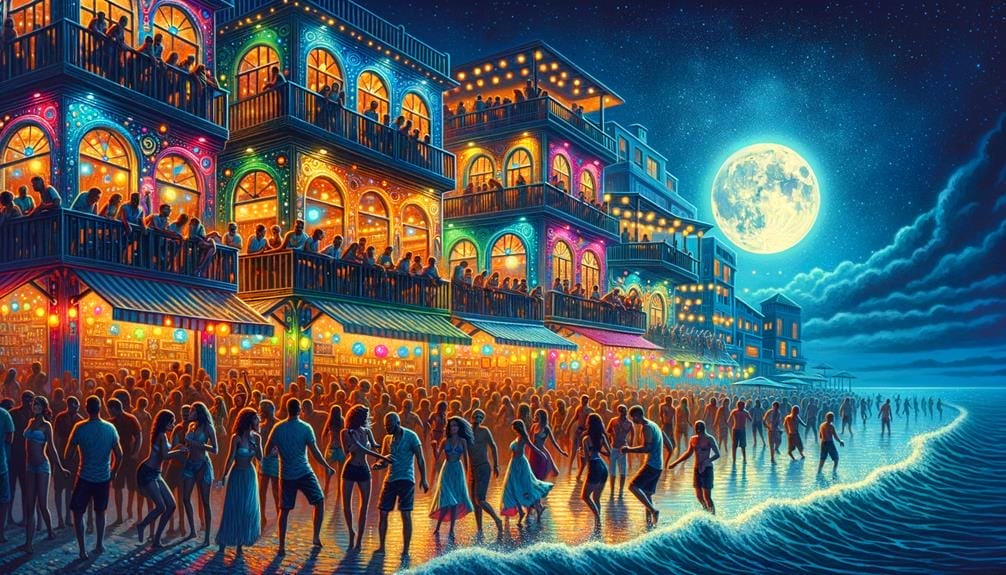 vibrant nightlife by the seaside
