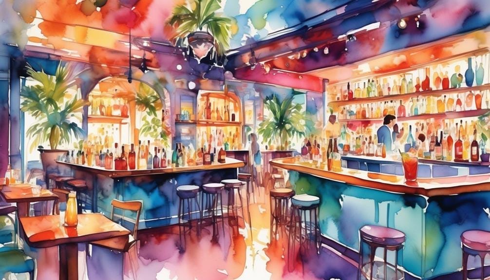 watercolor cocktail bar round up